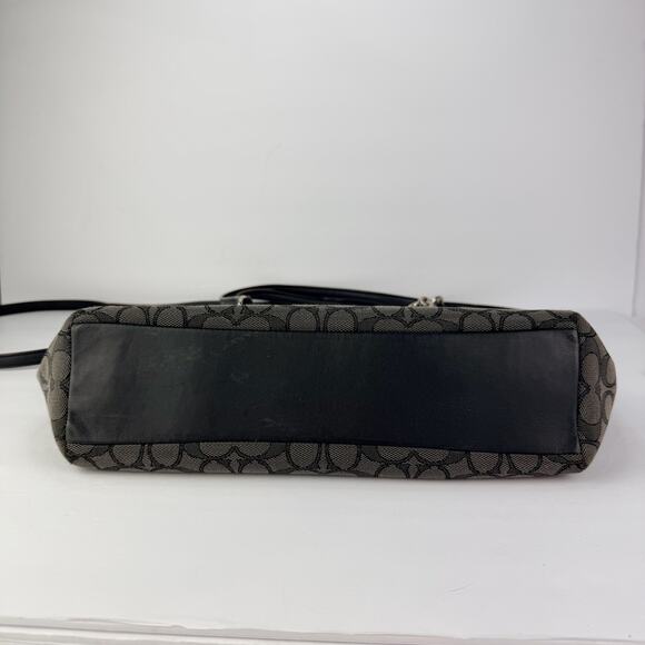 EUC Coach Kelsey Large Zip Signature Canvas Black/Grey Silver Satchel Purse - Picture 9 of 12